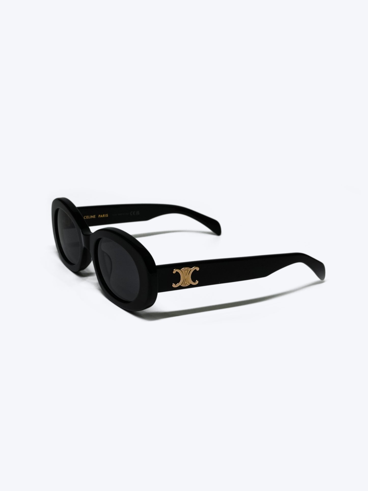 CELINE TRIOMPHE 01 SUNGLASSES IN ACETATE BLACK