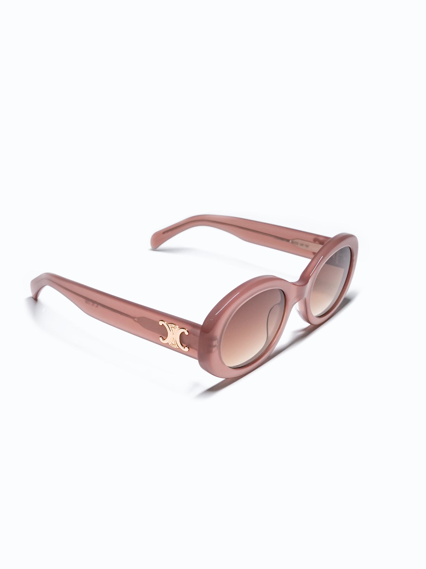 CELINE TRIOMPHE 01 SUNGLASSES IN ACETATE MILKY HAZELNUT