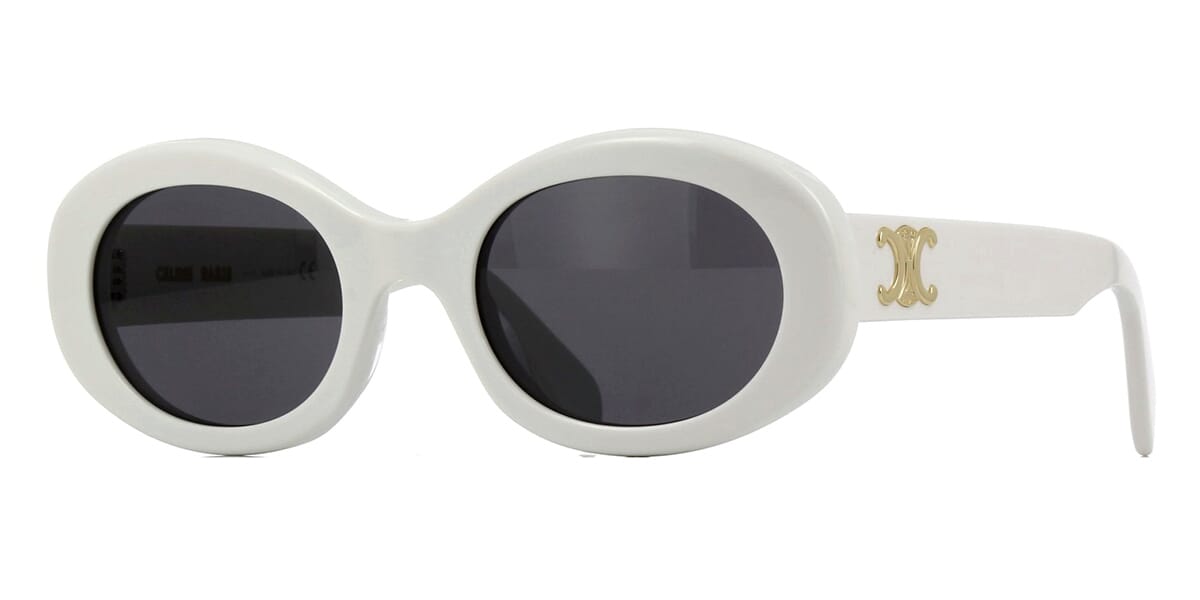 CELINE TRIOMPHE 01 SUNGLASSES IN ACETATE WHITE
