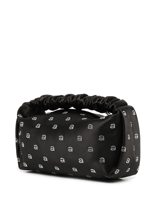 Alexander Wang Scrunchie Mini Bag in Black Satin