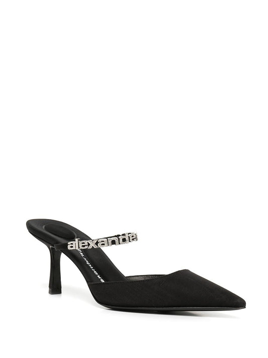 Alexander Wang Black Delphine Logo Strap Mule 65