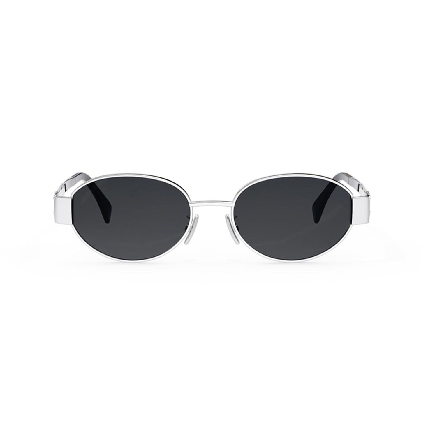 CELINE TRIOMPHE METAL 01 SUNGLASSES IN METAL SILVER / SMOKE