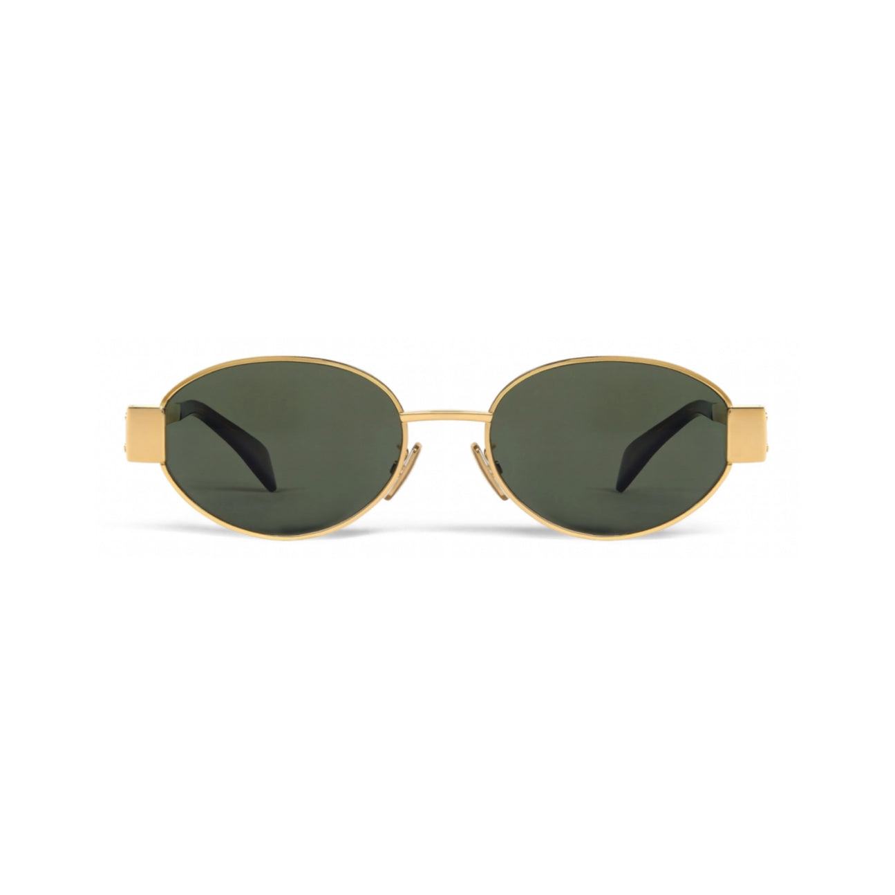 CELINE TRIOMPHE METAL 01 SUNGLASSES IN METAL GOLD / GREEN