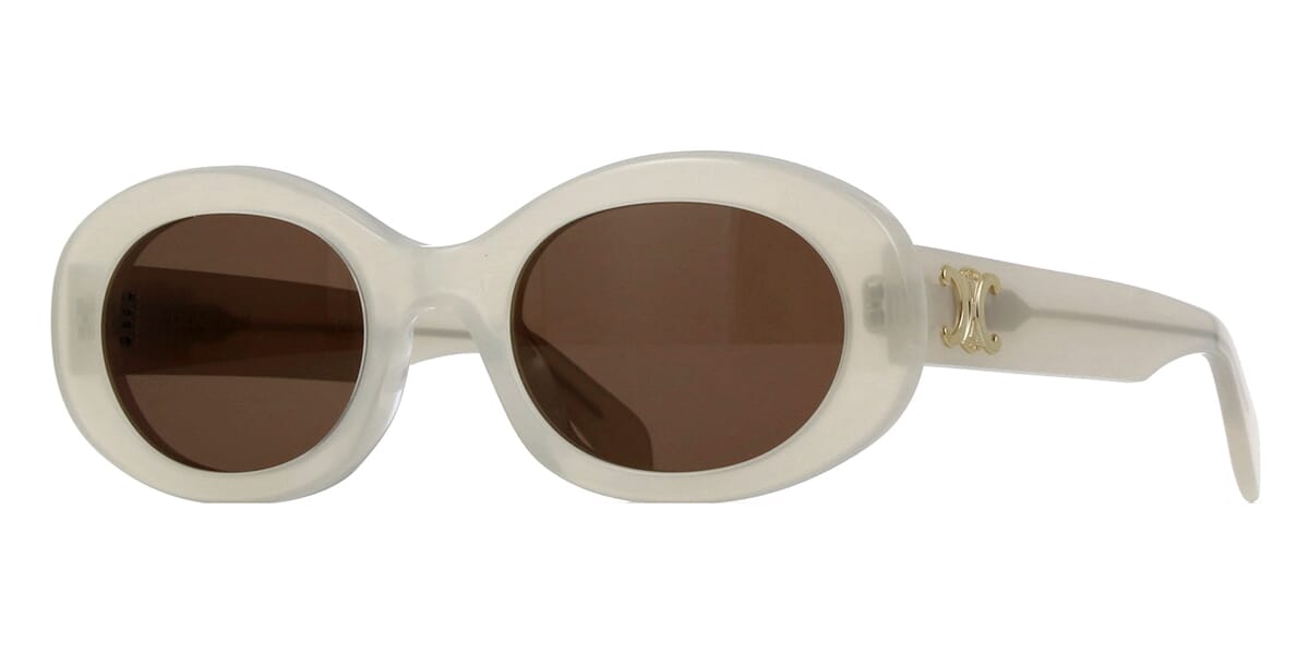 CELINE TRIOMPHE 01 SUNGLASSES IN ACETATE MILKY CREAM