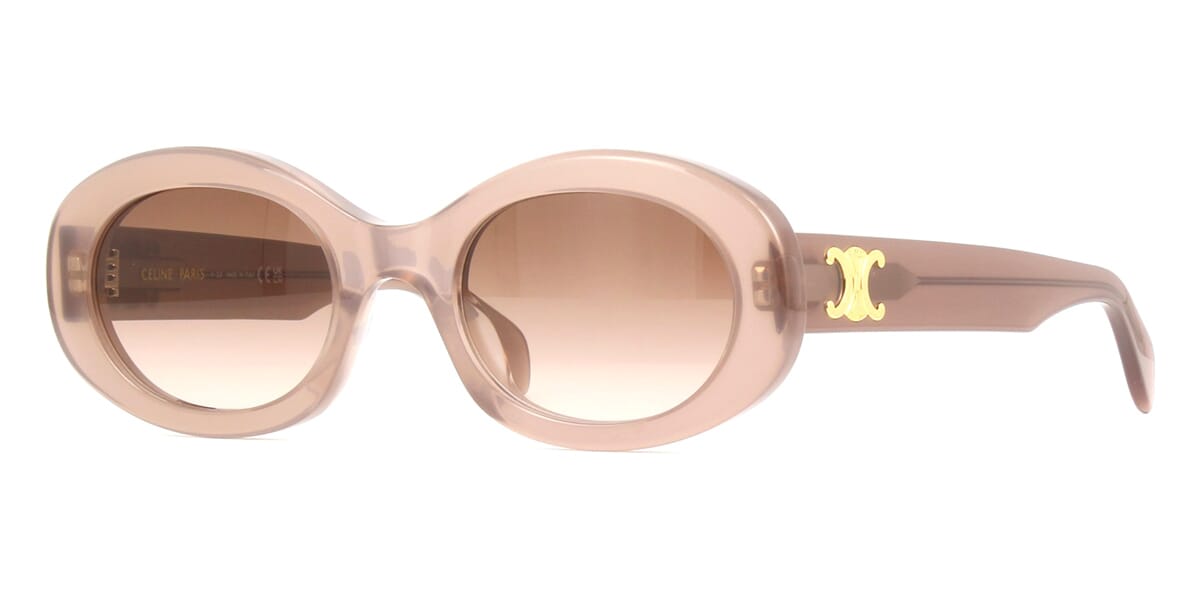 CELINE TRIOMPHE 01 SUNGLASSES IN ACETATE MILKY HAZELNUT