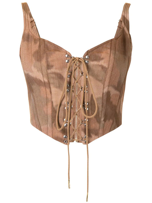 Dion Lee Ikat Camo Corset