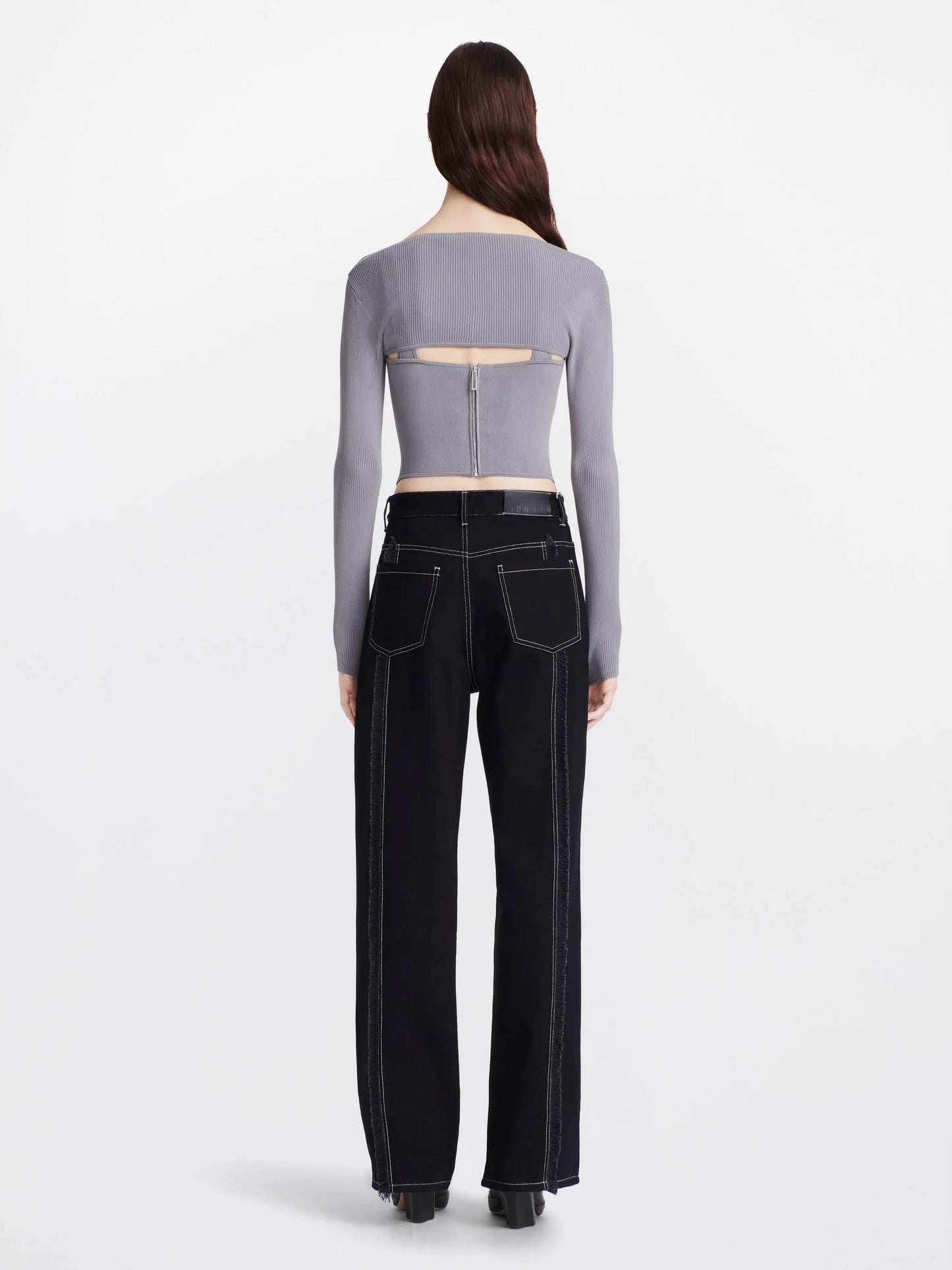 Dion Lee Pointelle Corset Top in Pewter