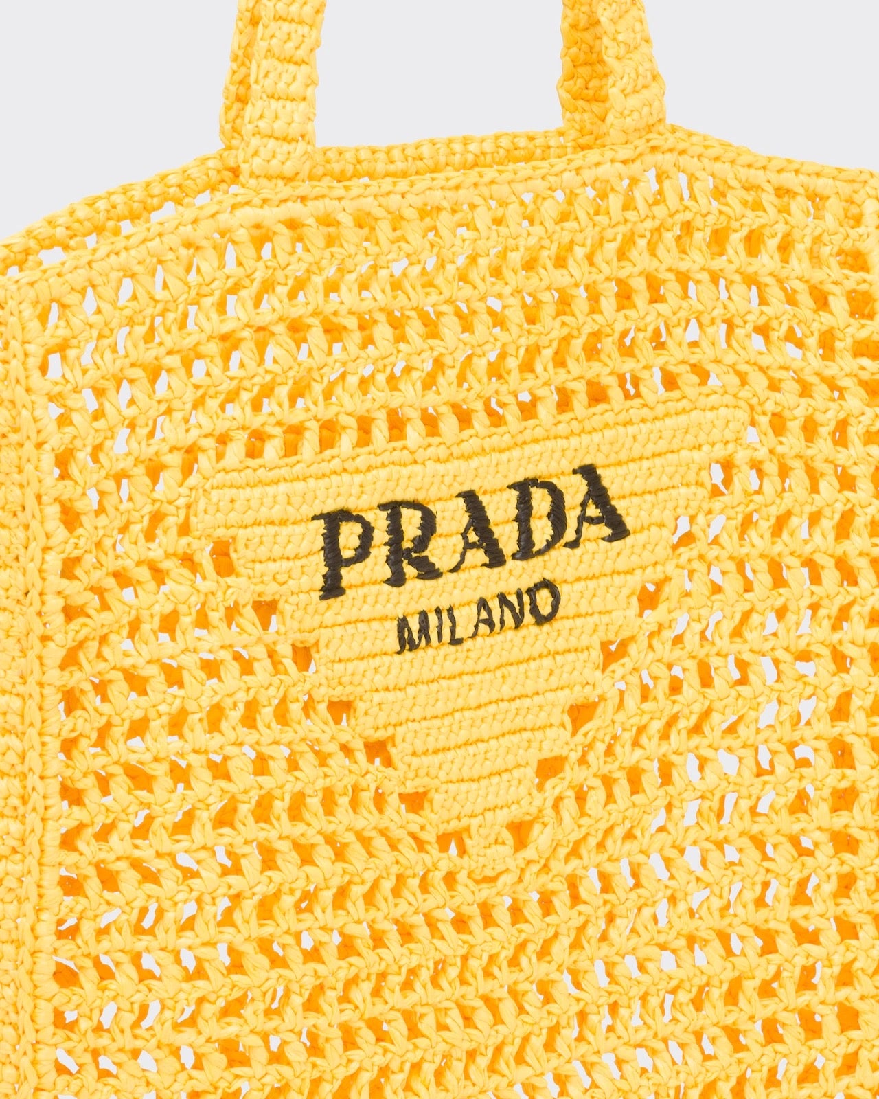 Prada Raffia Tote Bag in Yellow