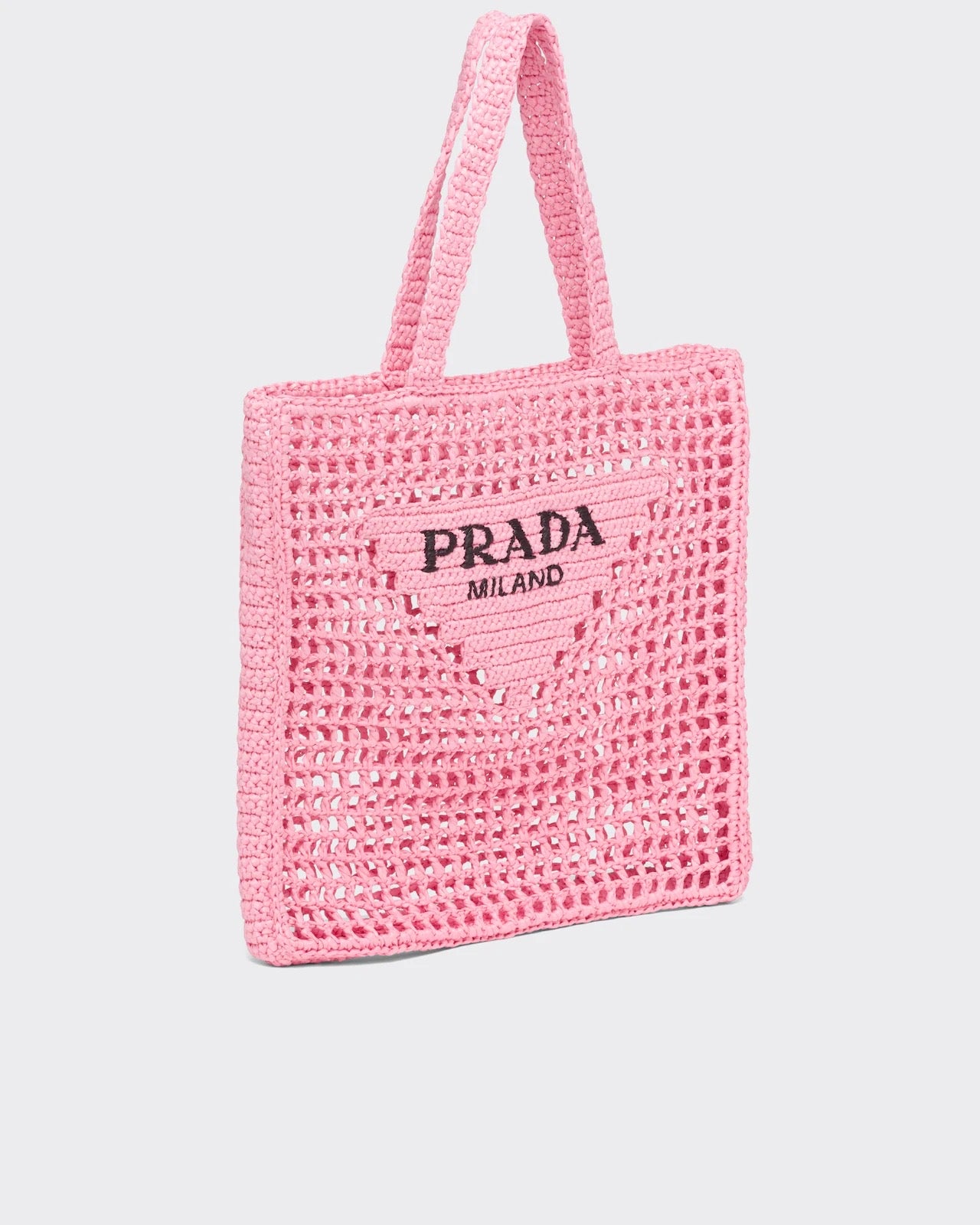 Prada Raffia Tote Bag in Petal Pink