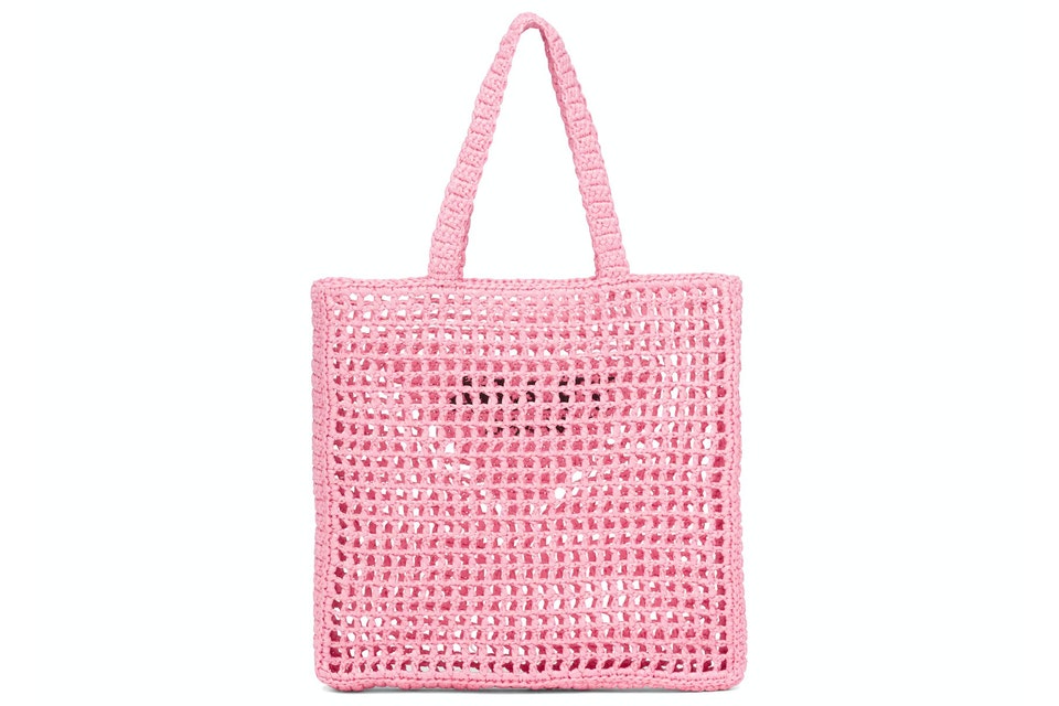 Prada Raffia Tote Bag in Petal Pink